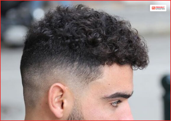 Mid Fade With Tight Messy Curls